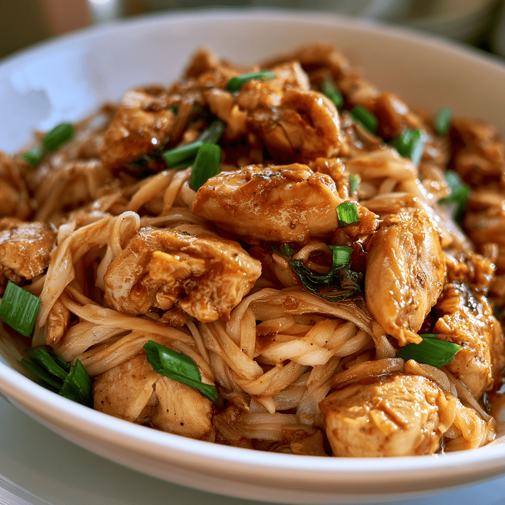 Step-by-step preparation of Thai Peanut Chicken Noodles (Thai Peanut Chicken Noodles)