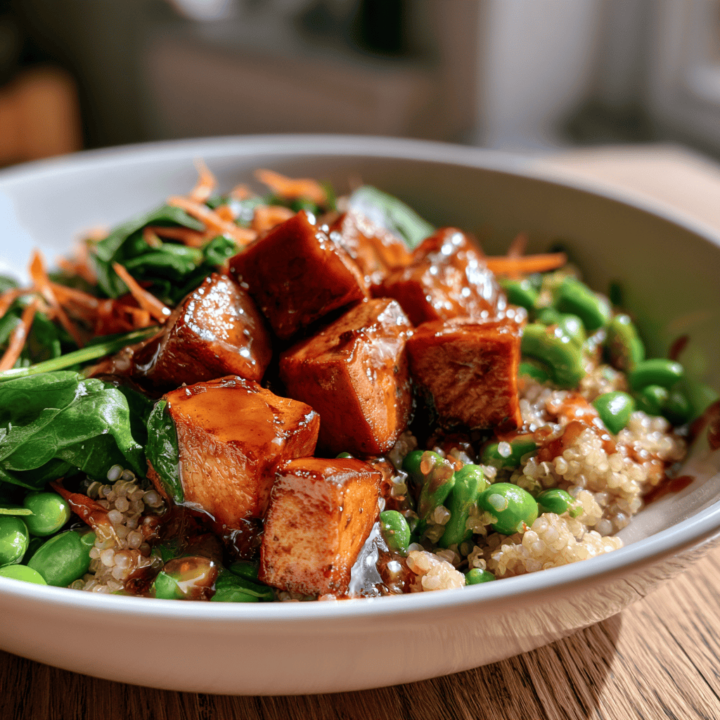 Tofu and Edamame Protein Bowl — homemade Tofu and Edamame Protein Bowl recipe