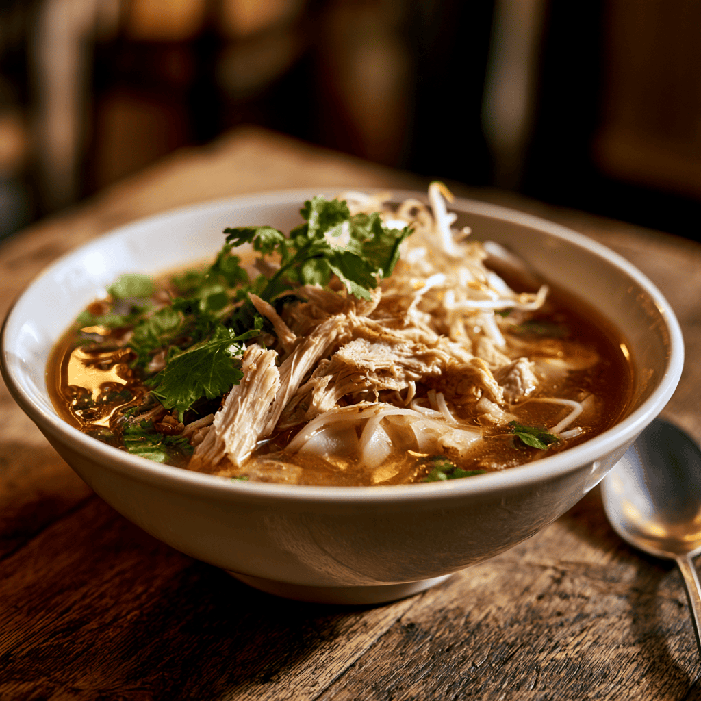 Serving suggestion for Vietnamese Pho-Inspired Chicken Soup — Vietnamese chicken pho soup