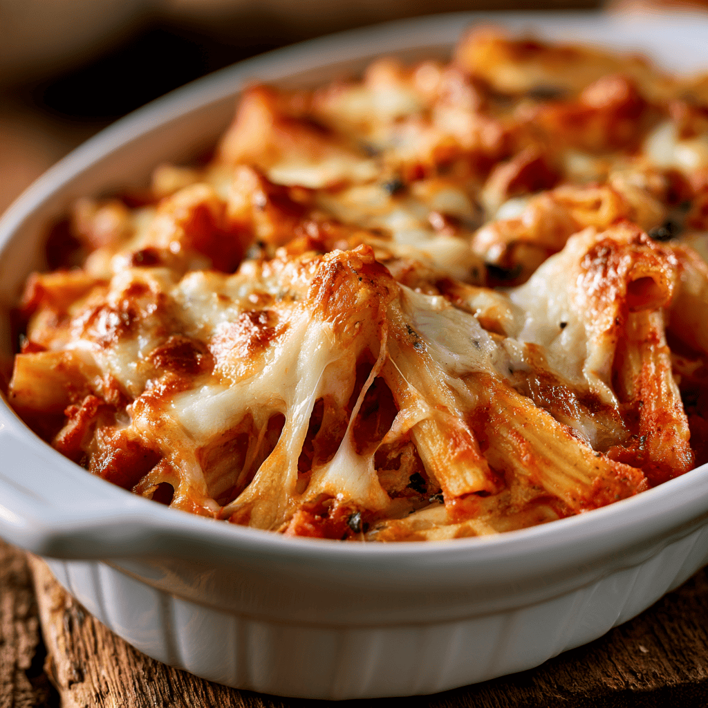 Baked Ziti (Lightened Up) Step-by-step preparation of Baked Ziti (Lightened Up) (Baked Ziti)