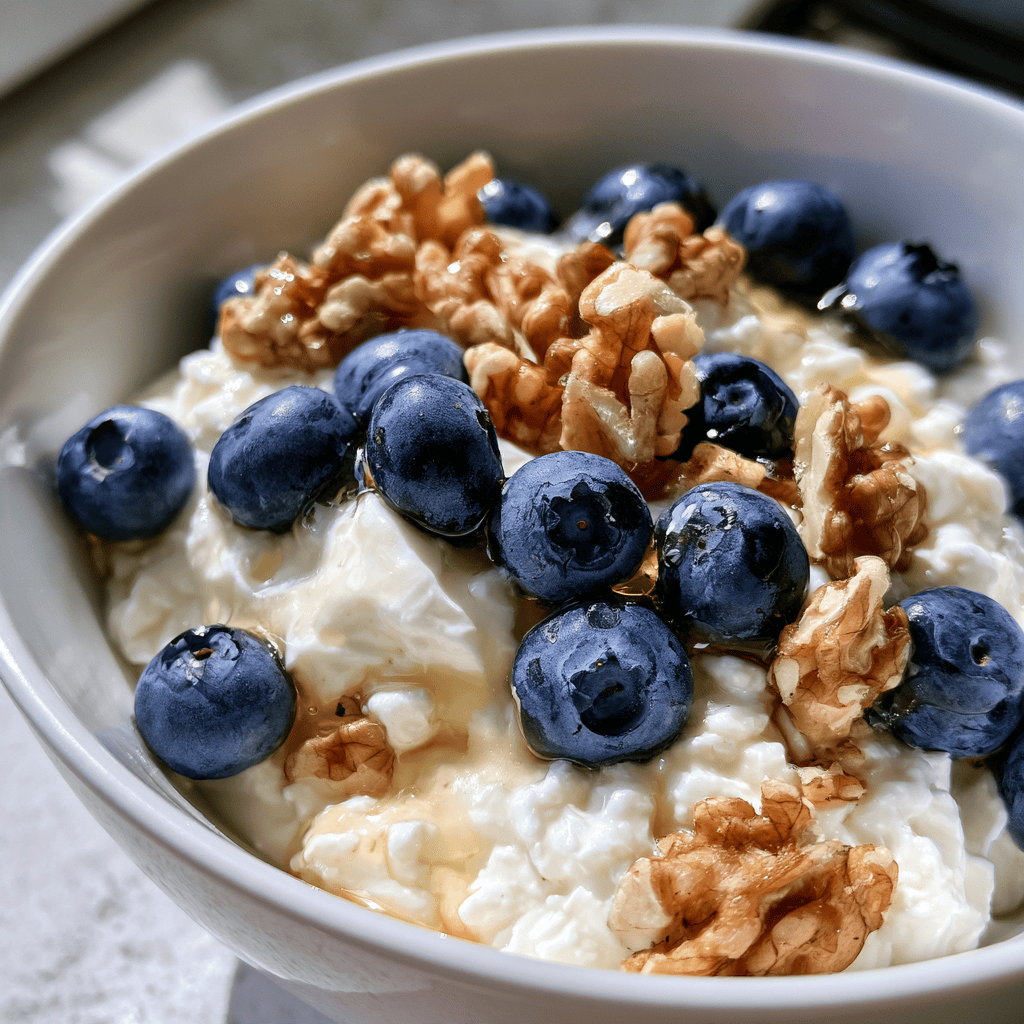 Cottage Cheese Breakfast Bowl Step-by-step preparation of Cottage Cheese Breakfast Bowl (Cottage Cheese Breakfast Bowl)
