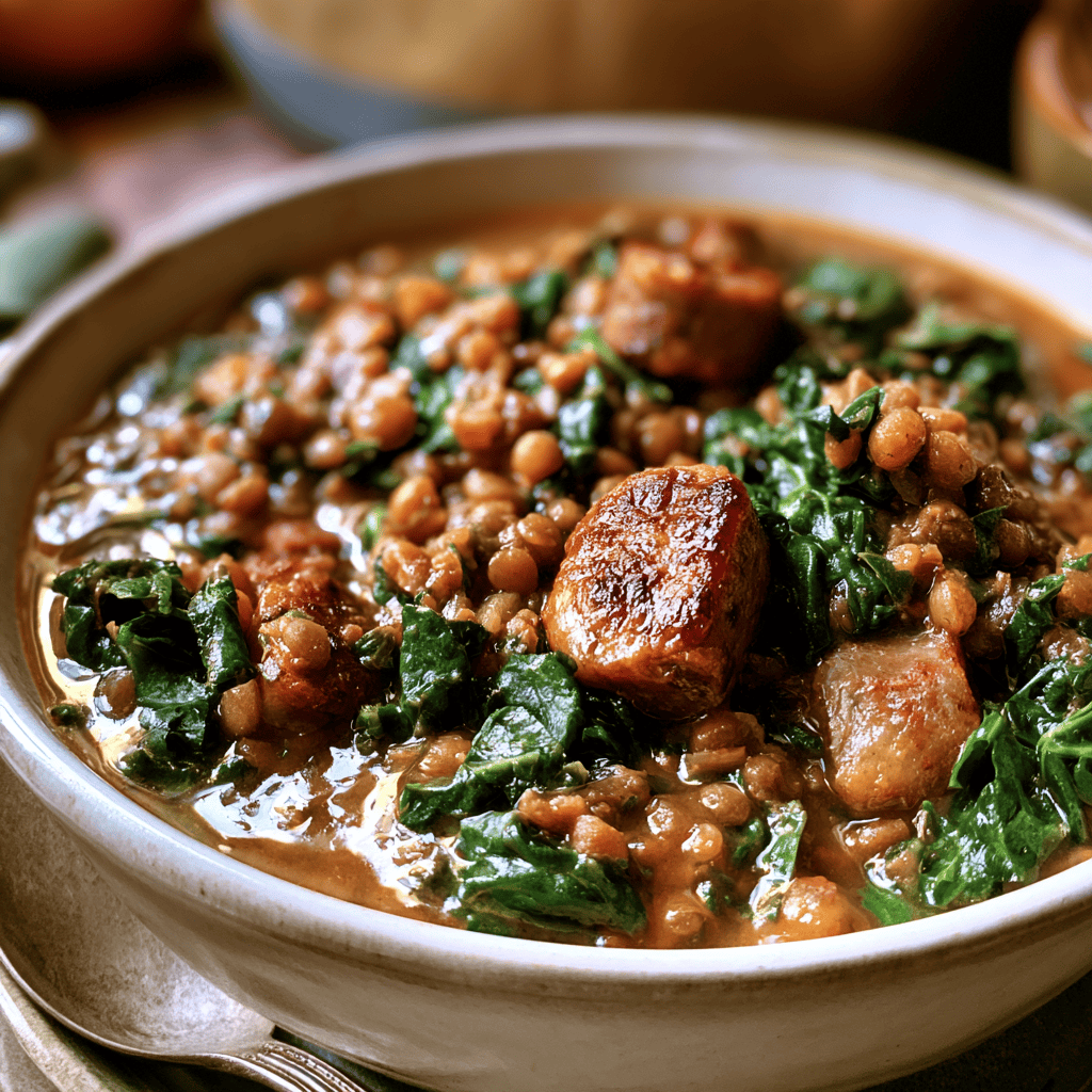 Cozy Lentil Sausage Stew Step-by-step preparation of Cozy Lentil Sausage Stew (lentil sausage stew)