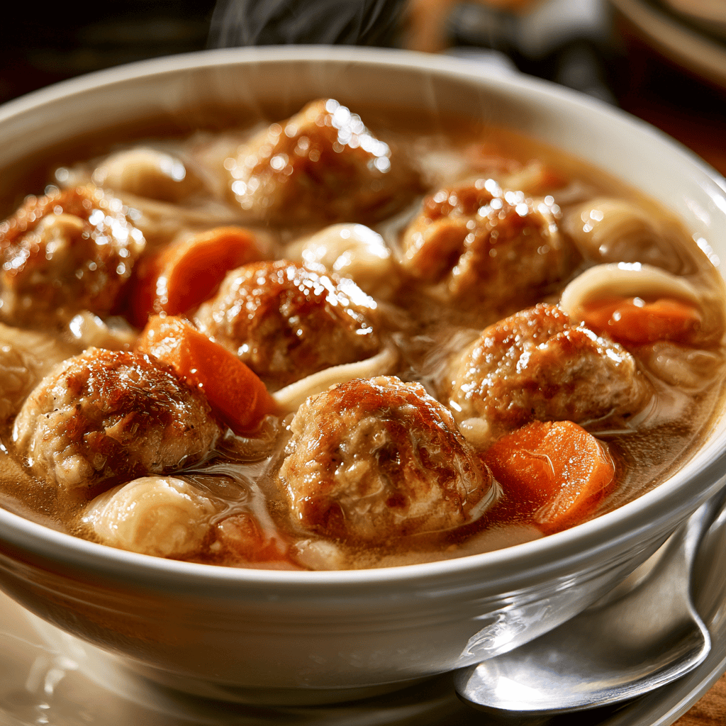 Step-by-step preparation of Cozy Turkey Meatball Soup (turkey meatball soup)
