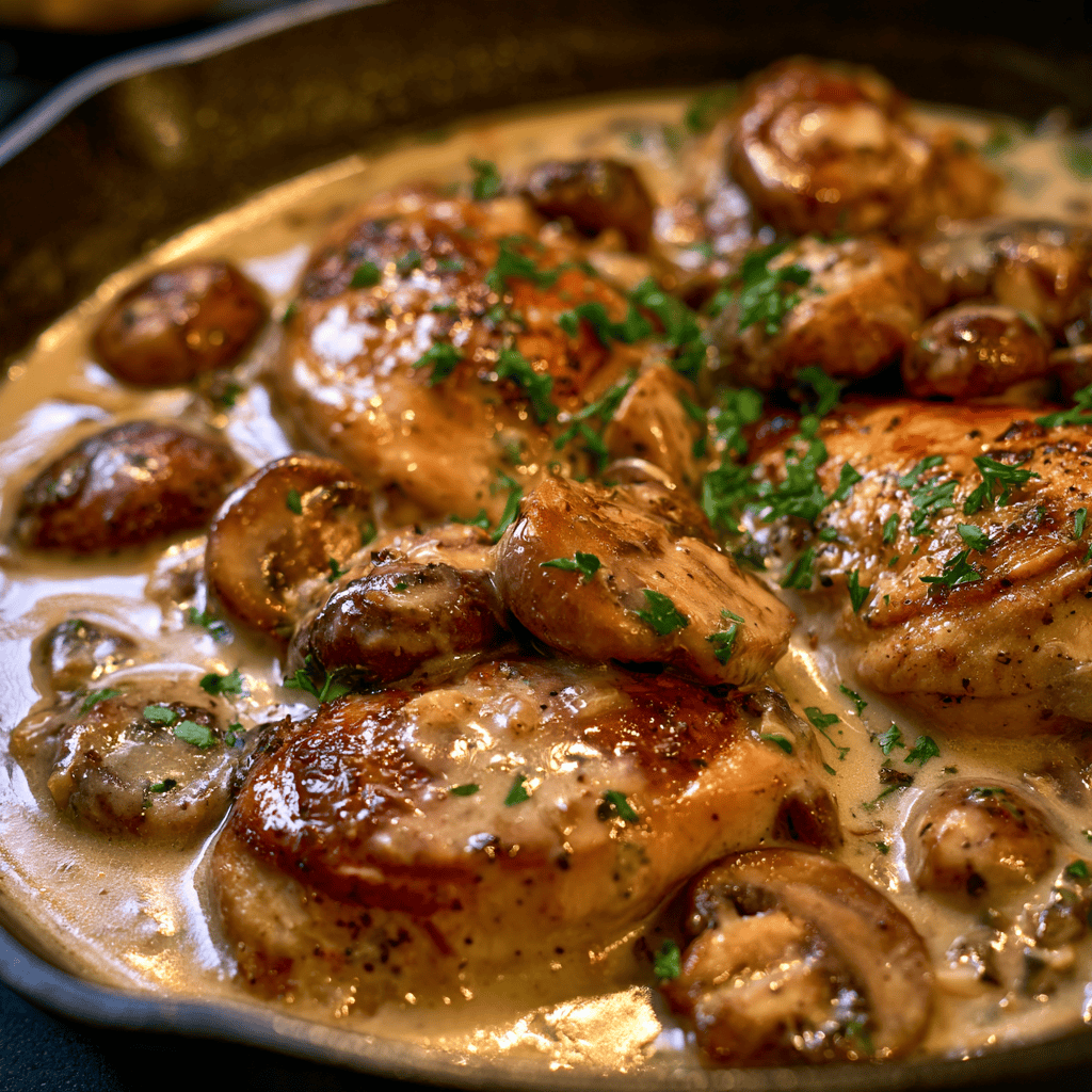 Creamy Chicken & Mushroom Skillet — homemade Creamy Chicken & Mushroom Skillet recipe