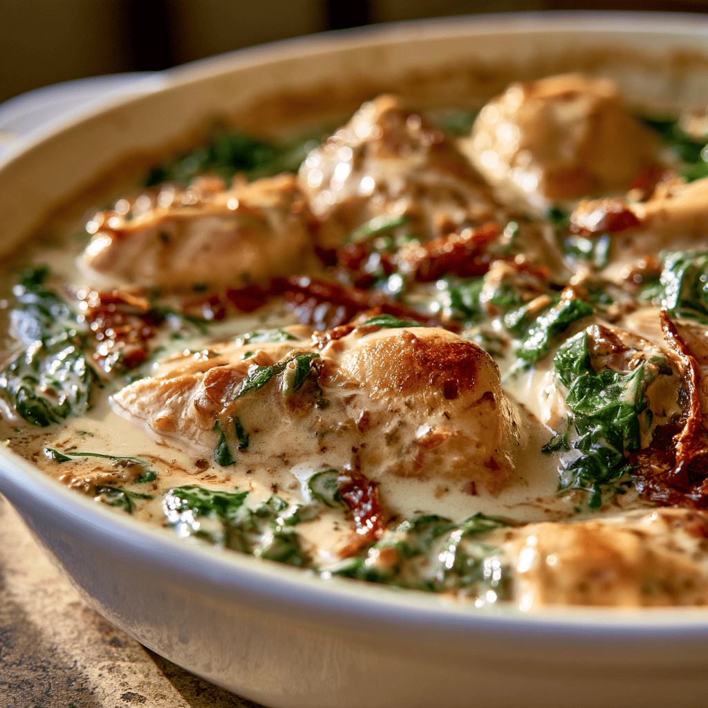 Creamy Tuscan Chicken Skillet Serving suggestion for Creamy Tuscan Chicken Skillet โ Creamy Tuscan Chicken Skillet