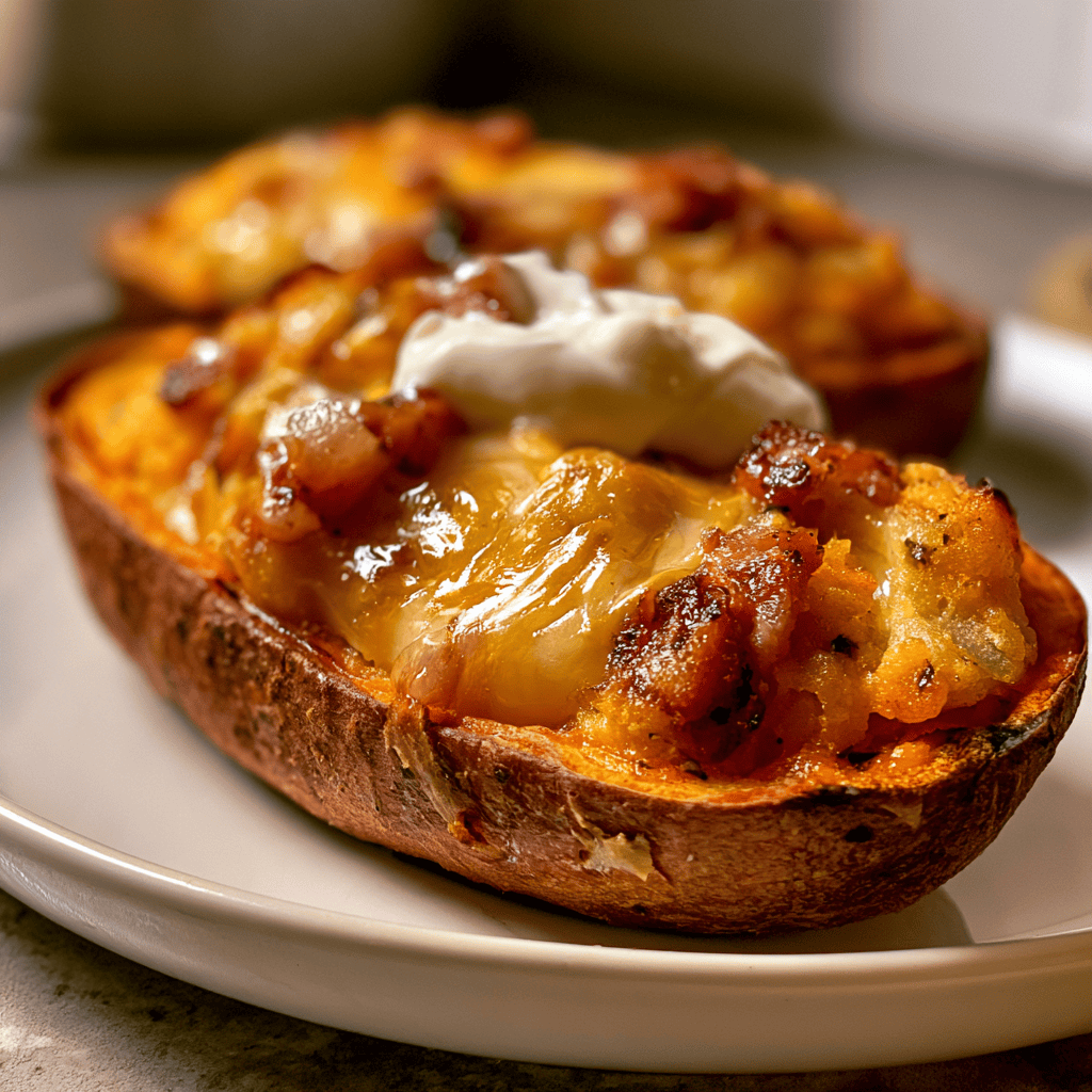 Guilt-Free Loaded Sweet Potato Skins Step-by-step preparation of Guilt-Free Loaded Sweet Potato Skins (Loaded Sweet Potato Skins)