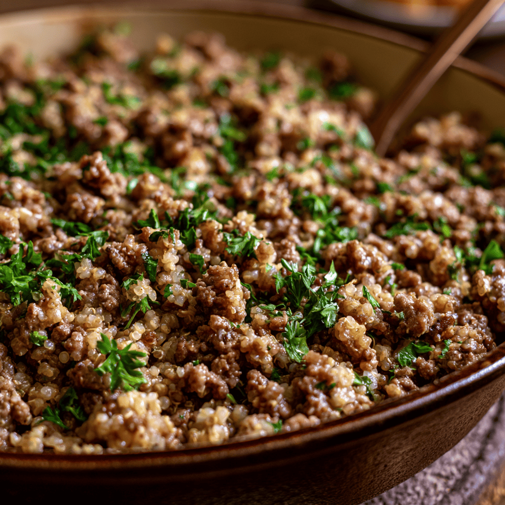 High-Protein Beef & Quinoa Skillet Step-by-step preparation of High-Protein Beef & Quinoa Skillet (High-Protein Beef & Quinoa Skillet)