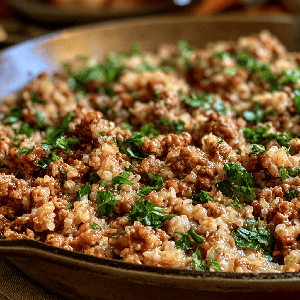 High-Protein Beef & Quinoa Skillet Serving suggestion for High-Protein Beef & Quinoa Skillet β High-Protein Beef & Quinoa Skillet