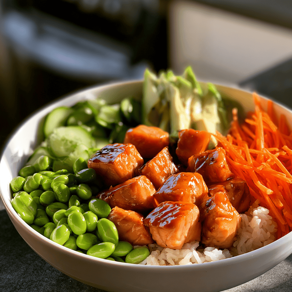 Protein-Packed Salmon Poke Bowl Step-by-step preparation of Protein-Packed Salmon Poke Bowl (salmon poke bowl)