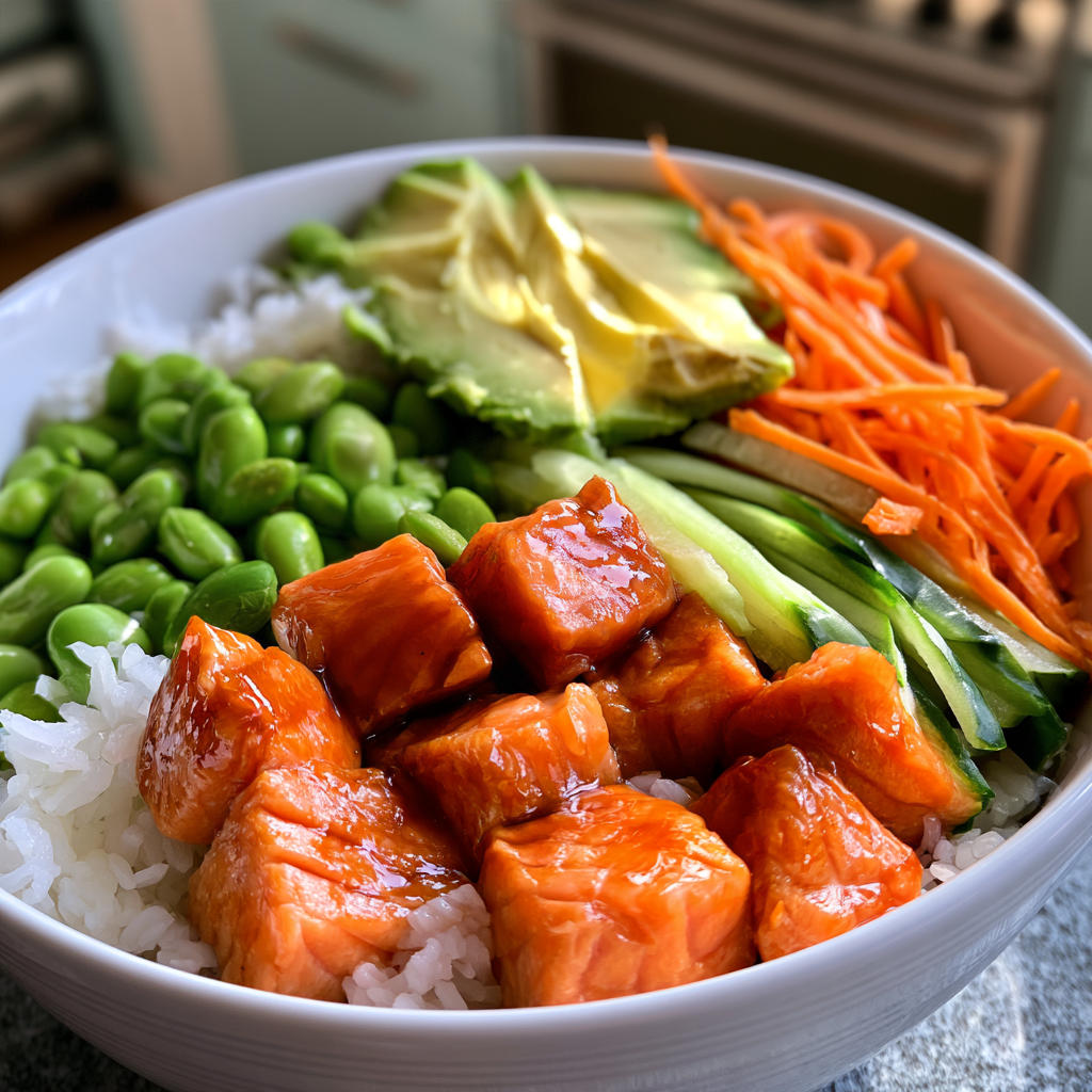 Protein-Packed Salmon Poke Bowl — homemade salmon poke bowl recipe