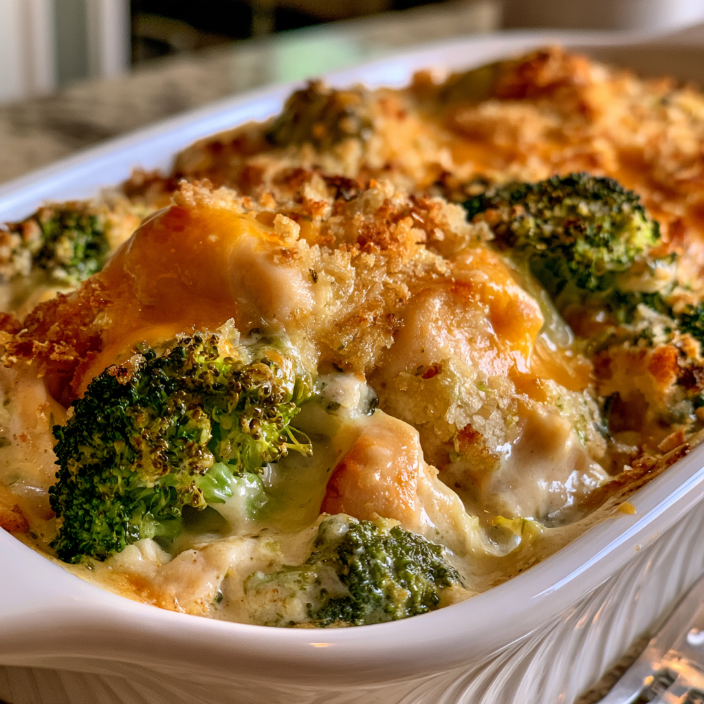 Skinny Chicken Divan Casserole — homemade Skinny Chicken Divan Casserole recipe